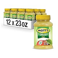 Mott's No Sugar Added Applesauce, 23 oz jar (Pack of 12)