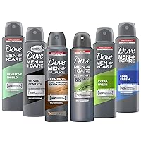 Dove Men+ Care Dry Spray Antiperspirant Deodorant 150 ML Pack of 6 Mixed Scents