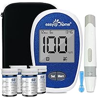 Blood Glucose Monitor Kit: Diabetes Testing Kit with 1 Lancing Device - 200 Test Strips and 100 Blood Lancets - Portable Blood Sugar Test Kit for Home Use EBG-100SL
