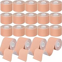 20 Rolls Waterproof Kinesiology Tape 2 Inch x 16 ft Cotton Elastic Athletic Tape Breathable Muscle Pain Relief Tape Kinesiology Recovery Tapes for Gym Fitness Running Tennis Swimming (Beige)
