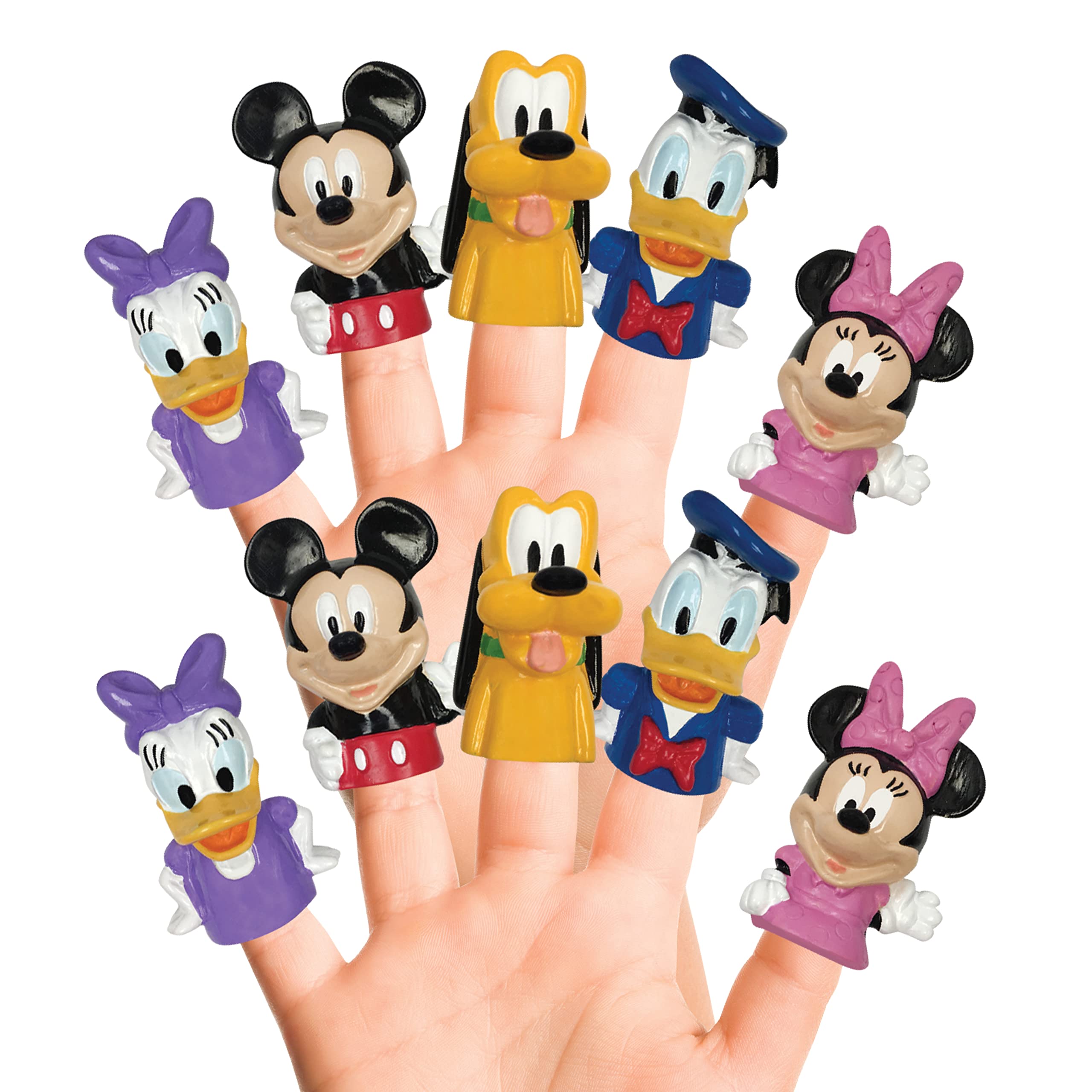 Disney Mickey Mouse & Friends 10 Piece Finger Puppet Set –Party Favors, Educational, Bath Toys, Floating Pool Toys, Beach Toys, Finger Toys, Playtime