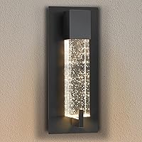 WOSHITU Black Sconce Wall Lighting W/Bubble Crystal, Dimmable LED Wall Light, Modern lndoor Wall Mount Vanity Light for Living Room Bedroom Bathroom Hallway, 3000K, ETL Listed