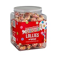 Smarties Lollies | Gluten Free, Peanut ,Fat Free Assorted Fruity Flavors, Low Calorie Perfect for Birthdays, Parties Made by US Candy Company Since 1949 - 34 oz 120 Count Lollipops