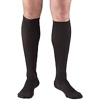 Truform Compression Socks, 20-30 mmHg, Men's Dress Socks, Knee High Over Calf Length, Black, Large,1944BL-L