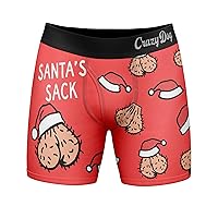 Crazy Dog T-Shirts Mens Funny Boxers Santas Sack Sarcastic Christmas Underwear For Men