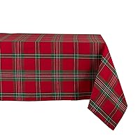 DII Farmhouse Christmas Plaid Dining Table & Kitchen Décor, Holiday Tablecloth, 60x84, Red & Green