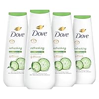 Body Wash Refreshing Cucumber and Green Tea Refreshes Skin Cleanser That Effectively Washes Away Bacteria While Nourishing Your Skin 20 oz (Pack of 4)