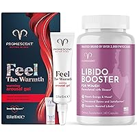 Promescent Warming Lube for Women + Libido Booster Supplement to Support Mood, Desire, and Balance Hormones with Liboost Damiana Extract, Horny Goat Weed, Maca, Tribulus, and Ashwagandha, 60 Capsules
