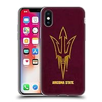 Head Case Designs Officially Licensed Arizona State University ASU Distressed Look Soft Gel Case Compatible with Apple iPhone X/iPhone Xs