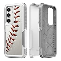 Case for Samsung Galaxy S24, Baseball Sports Pattern Shock-Absorption Hard PC and Inner Silicone Hybrid Dual Layer Armor Defender Case for Samsung Galaxy S24