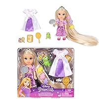 Disney Princess Rapunzel Doll Longest Hair Petite Rapunzel Doll with Pascal, in Purple and White Dress Fashions