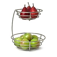 Spectrum Diversified Arched 2-Tier Server for Storage and Organization of Fruit Vegetables Produce and More, Satin Nickel