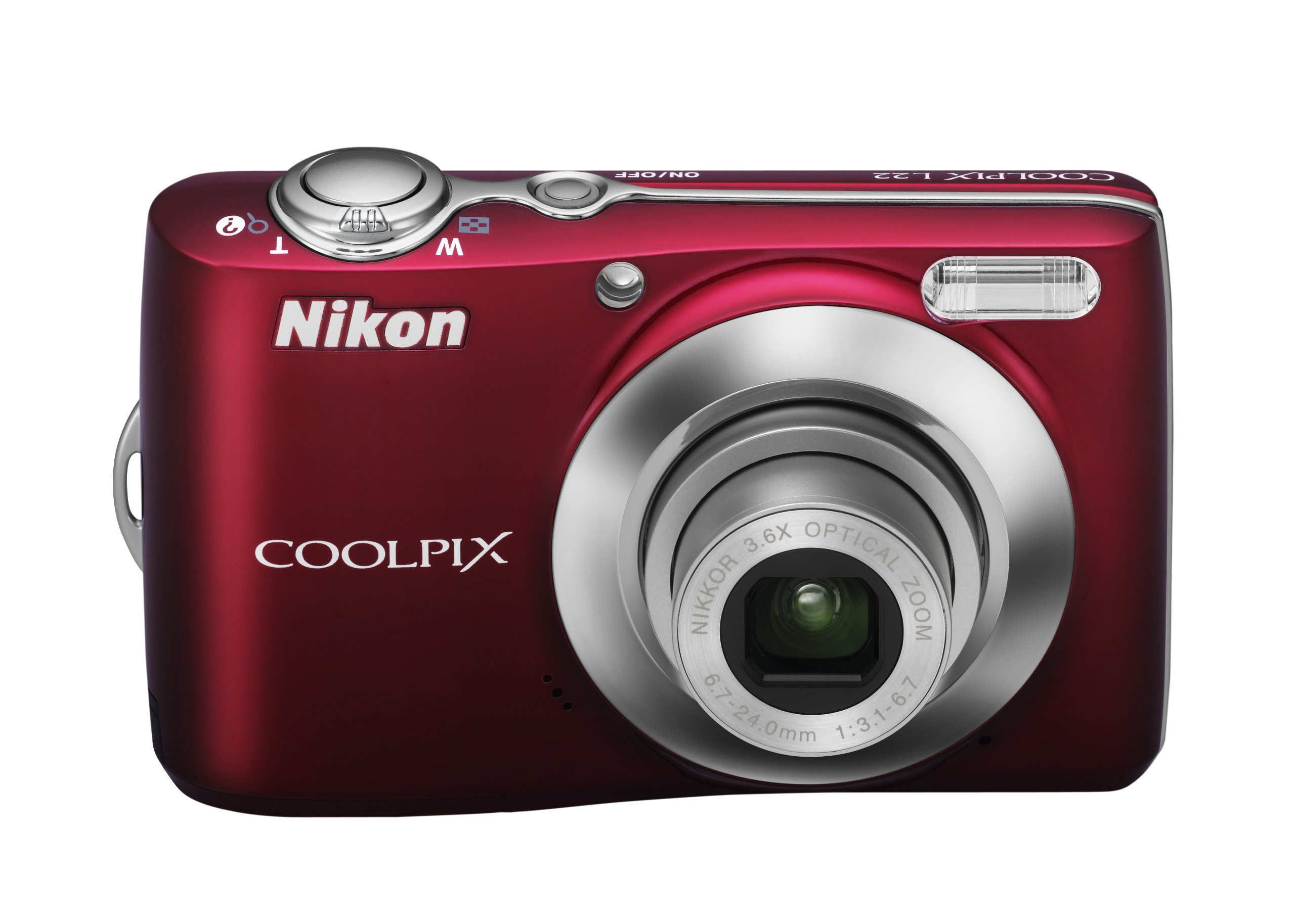 Nikon Coolpix L22 12.0MP Digital Camera with 3.6x Optical Zoom and 3.0-Inch LCD (Red-primary)