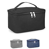 Travel Toiletry Bag for Women and Men, Water Resistant Hanging Dopp Kit Shaving Bag for Toiletries Accessories Foldable Storage Bags with Divider and Handle for Cosmetics Brushes Tools (Black)