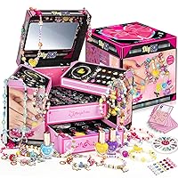 Easter Birthday Gifts for Kids 520+PCS DIY Charm Bracelet Making Kit and Nail Art kit, Inspires Creativity and Imagination, Crafts for Girls Ages 5-12 with Jewelry Making Kit