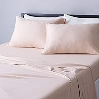 Cotton Jersey 4-Piece Bed Sheet Set, Full, Blush, Solid
