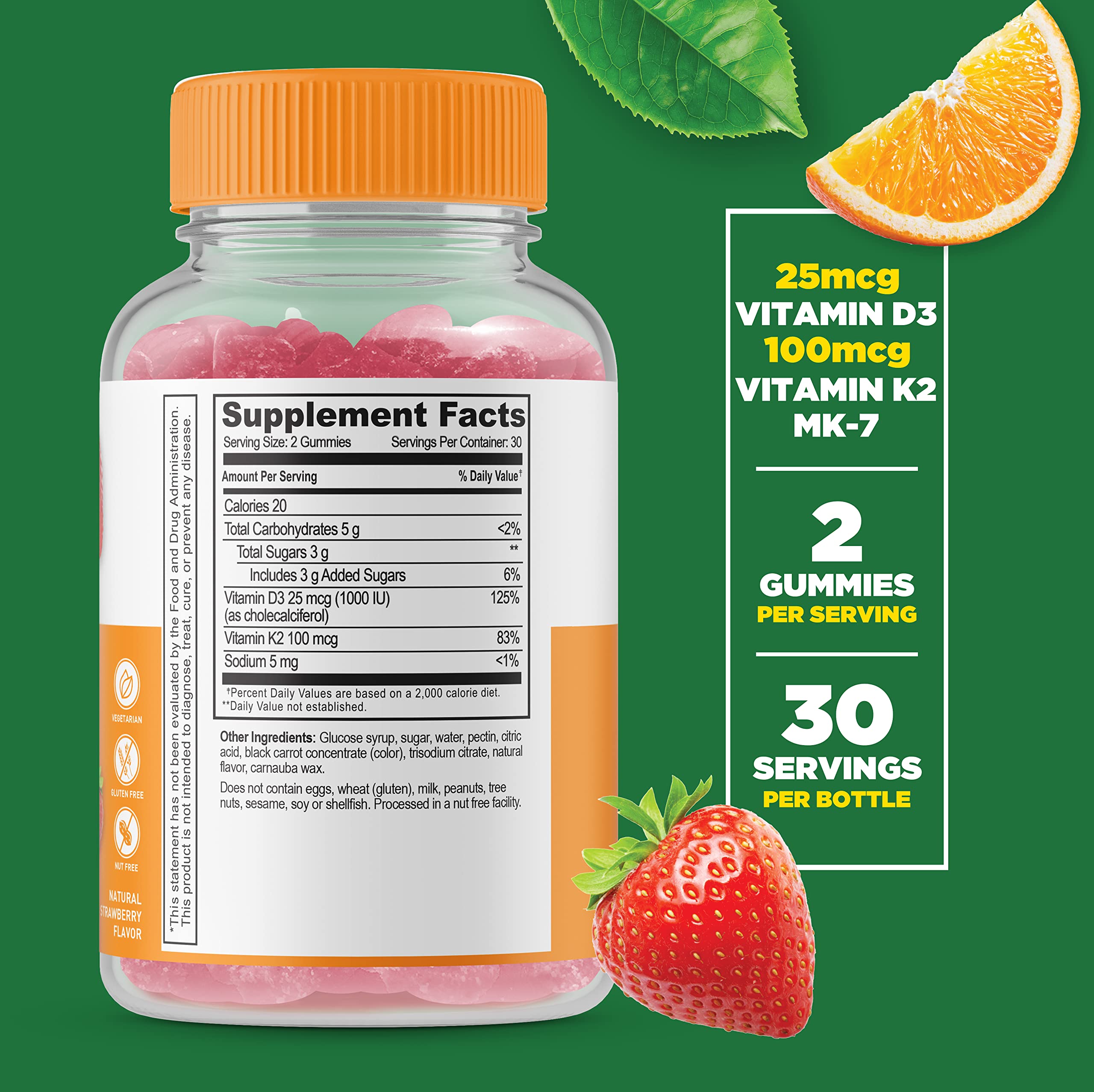 Lifeable Vitamin D3 + Vitamin K2 + Vitamin D 10000 IU, Gummies Bundle - Great Tasting, Vitamin Supplement, Gluten Free, GMO Free, Chewable Gummy