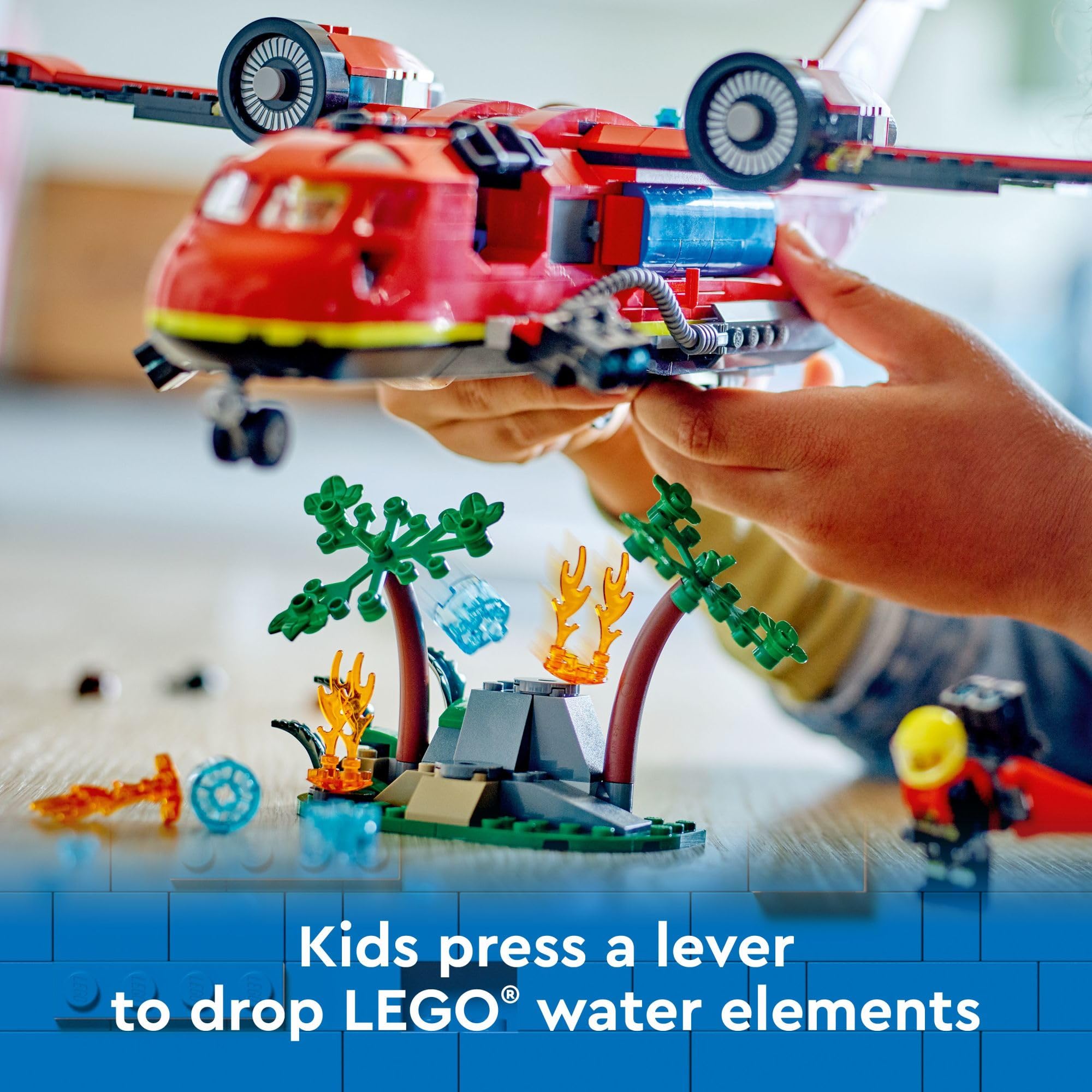 LEGO City Fire Rescue Plane Toy for Kids and Fans of Firefighter Toys, Fun Birthday Gift Idea for Boys and Girls Ages 6+ who Love Airplane Toys and Imaginative Play, Includes 3 Minifigures, 60413