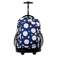 J World New York Kids' Sunny Rolling Backpack Adults, Base Ball, One Size,17 X 11.5X 5.5