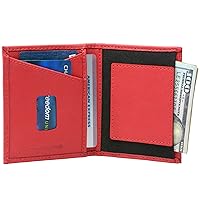 Alpine Swiss Double Diamond RFID Business Card Case Wallet Crosshatch Red