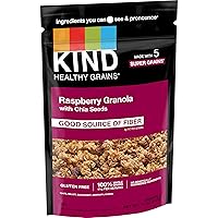 KIND Healthy Grains Clusters, Raspberry with Chia Seeds Granola, Gluten Free, 11 Ounce Bag