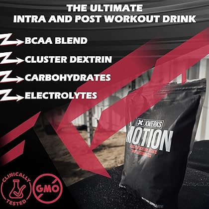 Xwerks Motion BCAA Powder with Cluster Dextrin & Electrolytes - Amino Acids for Hydration + Recovery - Natural Intra and Post Workout Drink for Fast Muscle Recovery - Serving 50 (Raspberry Lemonade)