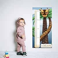 Giraffe and Palm Tree Height Measurement Marking with Measuring Scale and Custom Name for Wall - Children's Decoration Adhesive Meters to Point Progress and Height Child