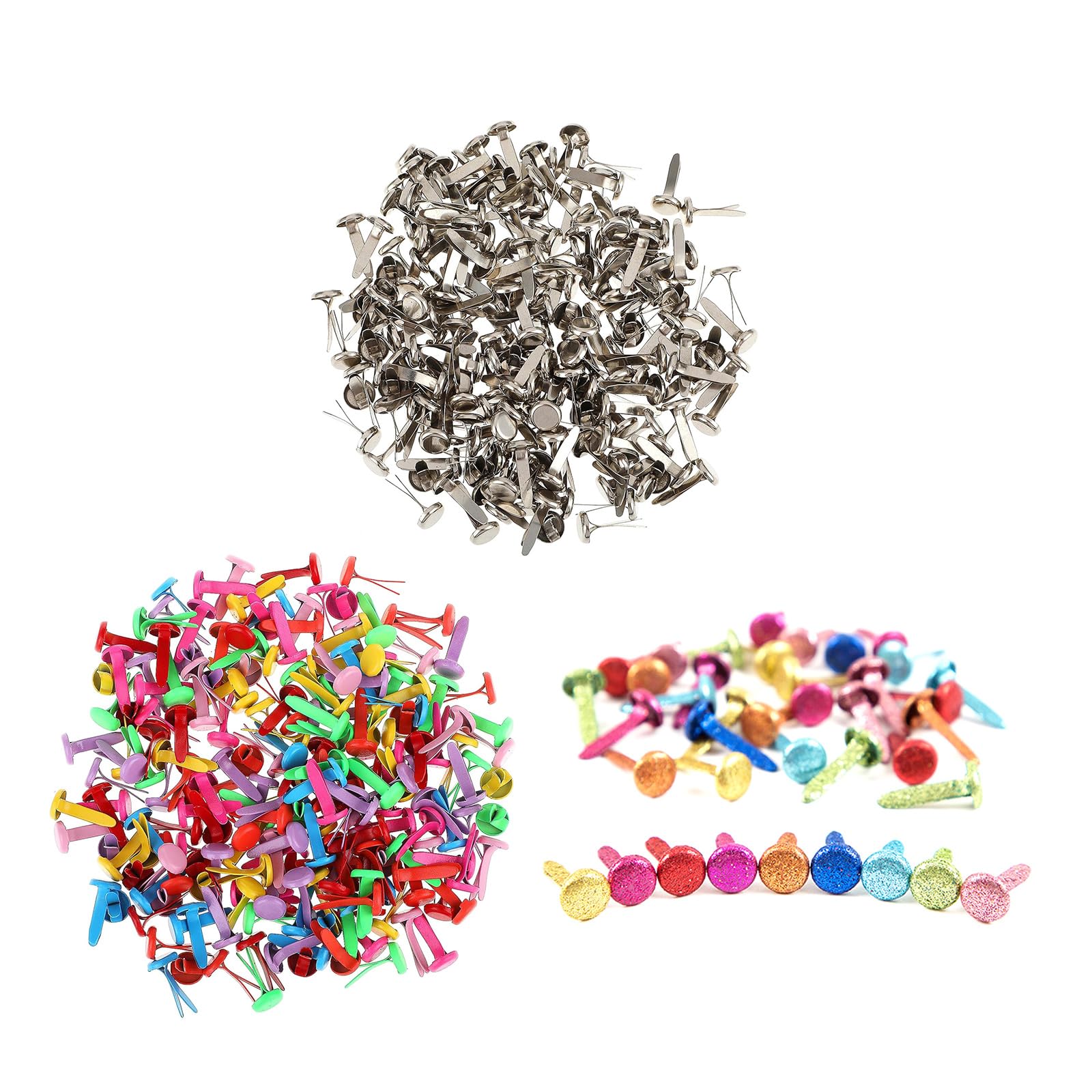 Pack Of 100 Mini Round Brads Metal Clips Paper Clasps Split Pins Crafting Essential For Scrapbooking DIY Crafts Durable Mini Brads