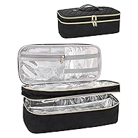 Relavel Travel Carrying Case with Dividers, Heat Resistant Travel Bag for Hot Air Brush, Hairstylist Organizer Compatible with Revlon One-Step Hair Dryer, Dyson Airwrap Styler & Shark FlexStyle