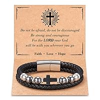 Tarsus Cross Bracelet Christian Jewelry Jesus Cross Religious Easter Gifts for Men Teen Boy Adults
