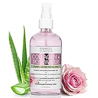 Advanced Clinicals Collagen + Rosewater Face Toner Skin Care Reviving & Hydrating Facial Mist for Face, Non-Greasy Instant Hydration Face Spray W/Pure Rose Water, Collage, & Natural Extracts, 8 Fl Oz