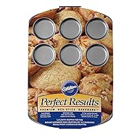 Wilton Perfect Results Premium Non-Stick Steel Cupcake and Muffin Pan, Muffin Top Size, 12 Cavity