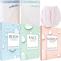 3-Mitt Spa Bundle – Body, Face Shower Exfoliator Gloves & Makeup Remover Cloth - Gifts for Mom, Gifts for Women Bundle Set for Smooth & Radiant Skin At-Home