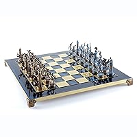 Greek Mythology Chess Set - Blue&Copper - with Blue Board