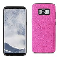 Reiko Samsung Galaxy S8/ SM Anti-Slip Texture Protector Cover With Card Slot In Cell Phone Case - Hot Pink