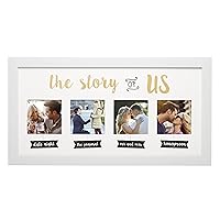 Kate & Milo ‘The Story of Us’ Wedding Collage Picture Frame, Our Love Story Keepsake, Engagement, Bridal Shower or Wedding Gift for Couple, Wall Mount Photo Frame, 4