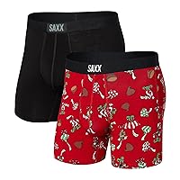 Saxx Men's Underwear - Vibe Super Soft Boxer Brief 2 Pack with Built-in Pouch Support - Underwear for Men, Fall