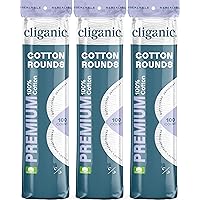 Cliganic Premium Cotton Rounds for Face (300 Count) - Makeup Remover Pads, Hypoallergenic, Lint-Free | 100% Pure Cotton (Packaging May Vary)