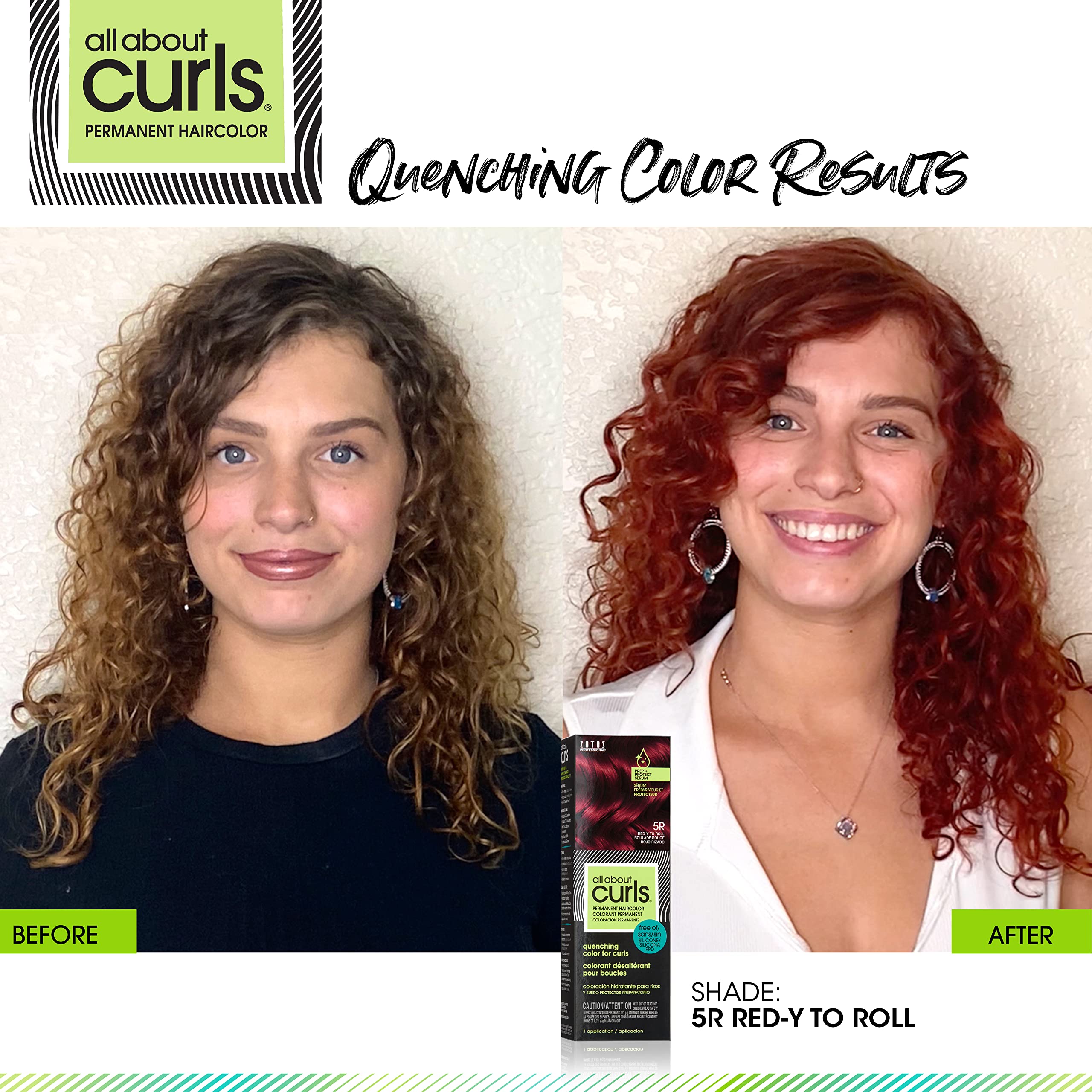 All About Curls Permanent Hair Color Dye | 100% Gray Coverage | Vibrant Color & Shine | All Curly Hair Types