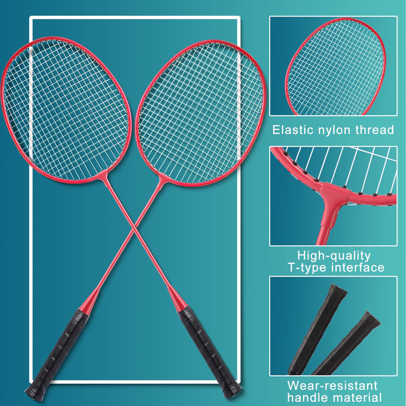 Mua 4 Packs Badminton Rackets Set with 12 Badminton Birdies Badminton ...