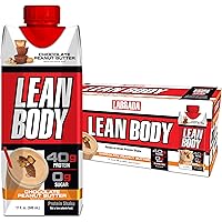 Lean Body Ready-to-Drink Protein Shake, 40g Protein, Whey Blend, 0 Sugar, Gluten Free, 22 Vitamins & Minerals, (Recyclable Carton & Lid - Pack of 12) LABRADA (Chocolate Peanut Butter)