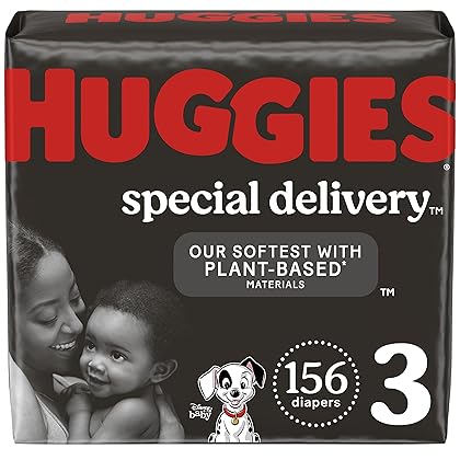 Huggies Special Delivery Hypoallergenic Baby Diapers Size 3 (16-28 lbs), 156 Ct, Fragrance Free, Safe for Sensitive Skin