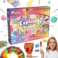 Playz Edible Exploding Candy Making Science Kit for Kids Ages 8-12 Years Old - Food Science Chemistry Kid Science Kit with 29 Experiments, Educational Science Kits for Boy & Girls