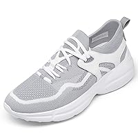 CHAMARIPA Men's Invisible Height Increasing Elevator Sneakers, Casual Fashion Hidden Heel Knit Shoes - Stylish, Comfortable, and Breathable 2.36