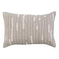 Creative Co-Op Cotton Lumbar Embroidery, Grey and Cream Pillow Covers, 24