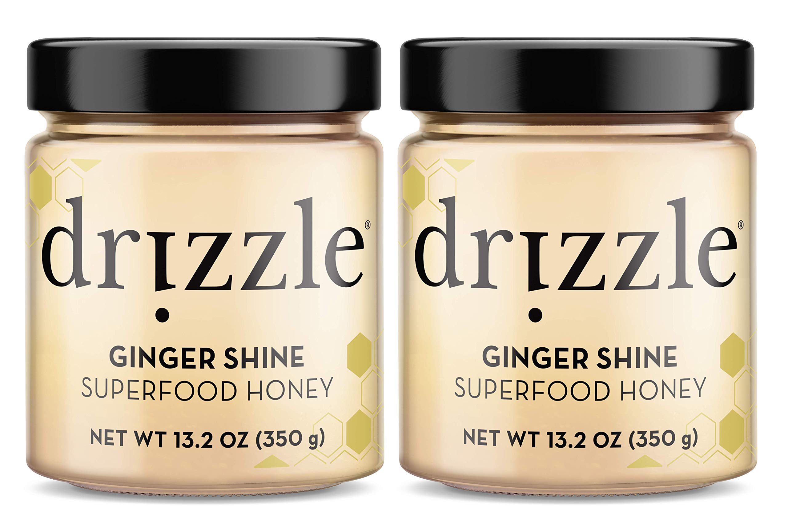 Drizzle Ginger Shine Raw Honey - Superfood Immunity Boost Blend - Rich in Nutrients and Beneficial Enzymes - Notes of Ginger & Lemon - 100% Raw, Pu...