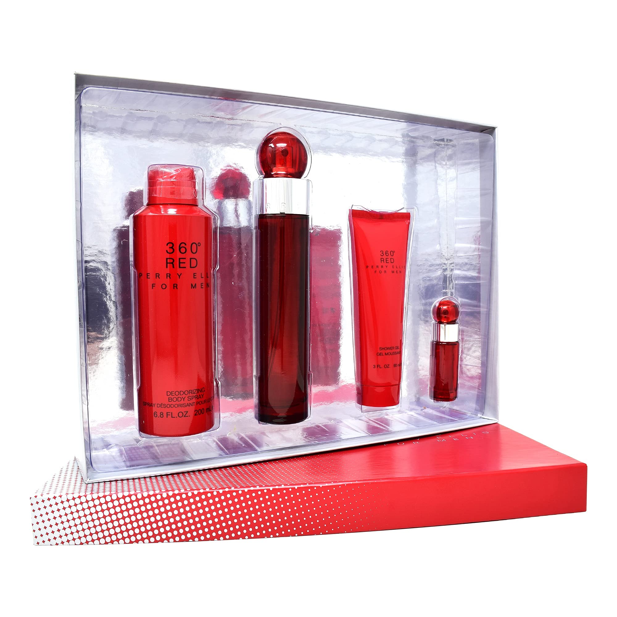 Perry Ellis Fragrances 360 Red 4 Piece Gift Set for Men