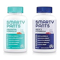 SmartyPants Prenatal and Men's Multivitamin Gummies Bundle: Omega 3 Fish Oil (EPA/DHA), Biotin, Methylfolate, Vitamin D3, C, Vitamin B12, B6, Vitamin A, K & Zinc for Immune Support (30 Day Supply)