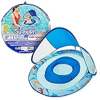 Swimways Baby Spring Float, Baby Pool Float with Canopy & UPF Protection, Swimming Pool Accessories for Kids 9-24 Months, Shark