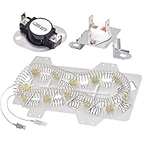 [UPGRADED] DC47-00019A Samsung Dryer Heating Element & DC96-00887A Thermal Fuse & DC47-00018A Thermostat COMPLETE Dryer Repair Kit Replacement by BlueStars - Exact Fit For Samsung & Kenmore Dryers